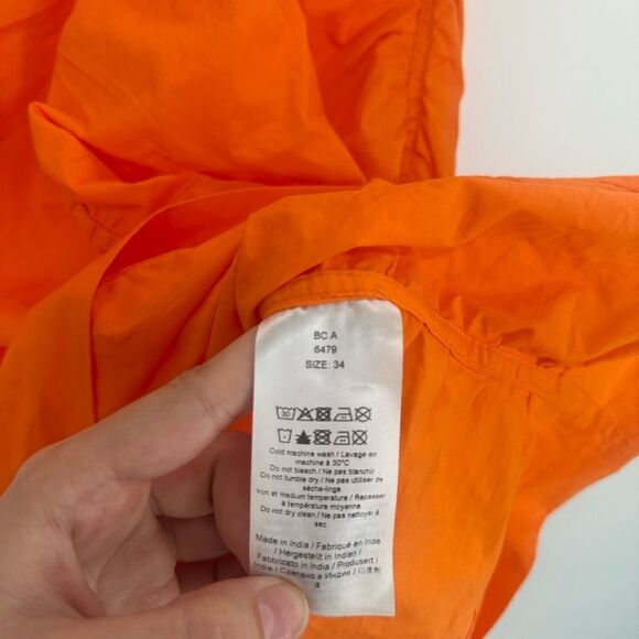 GANNI Orange Puff Sleeve Minidress - Picture 8 of 9